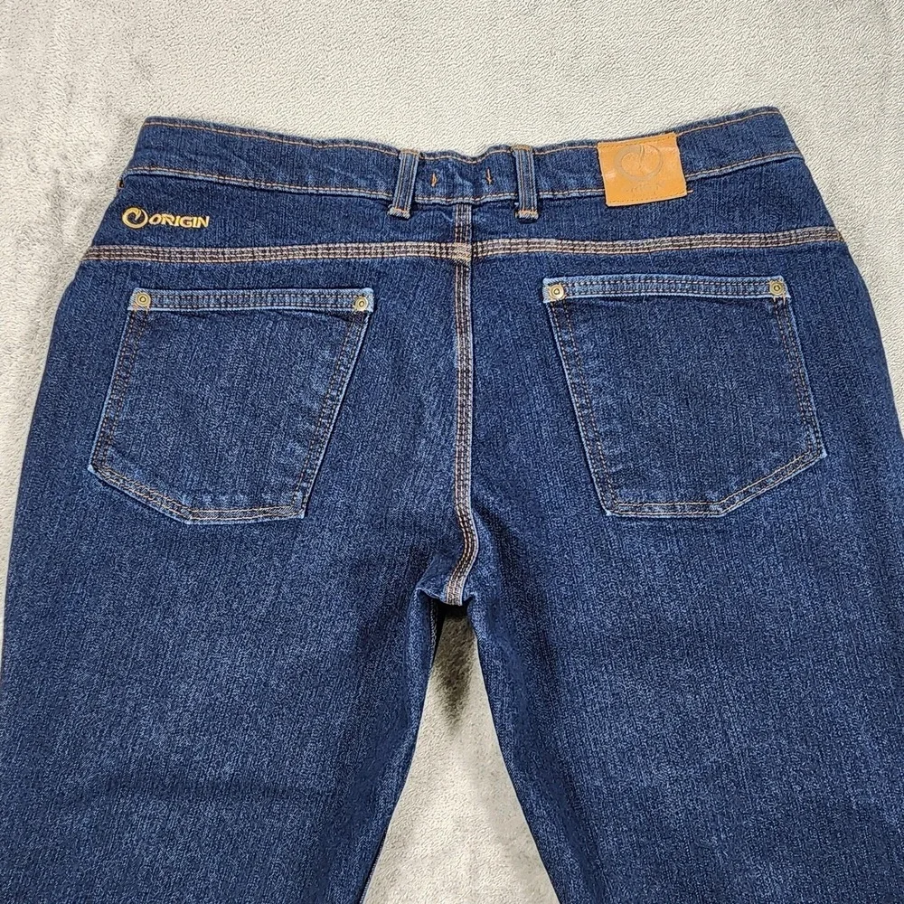 Origin‎ USA Boot Jeans Mens 36x28 Dark Wash Blue Regular Fit Bootcut Denim Pants